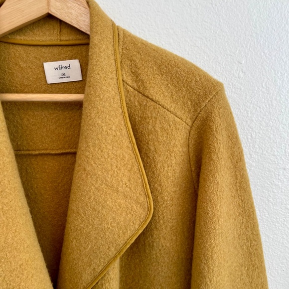 ARITZIA Wilfred Wool Open Front Coat in Gold - Picture 5 of 11